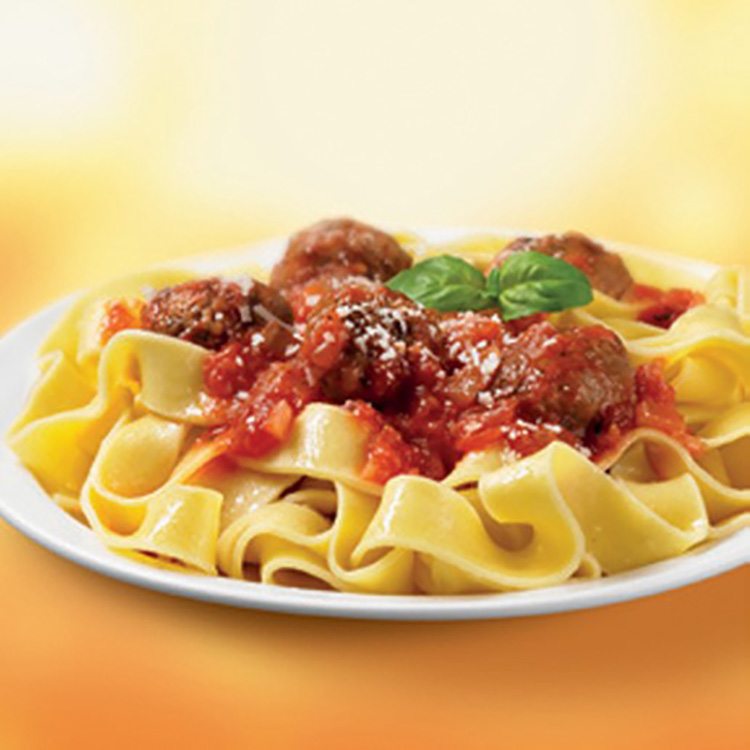 Pasta meatballs - pappardelle med små kødkoller i tomatsauce - se opskrift